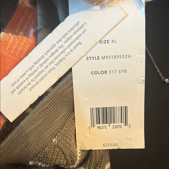 Vince Brown Long Sleeve Tee with Autumnal Stripes - Picture 4 of 5